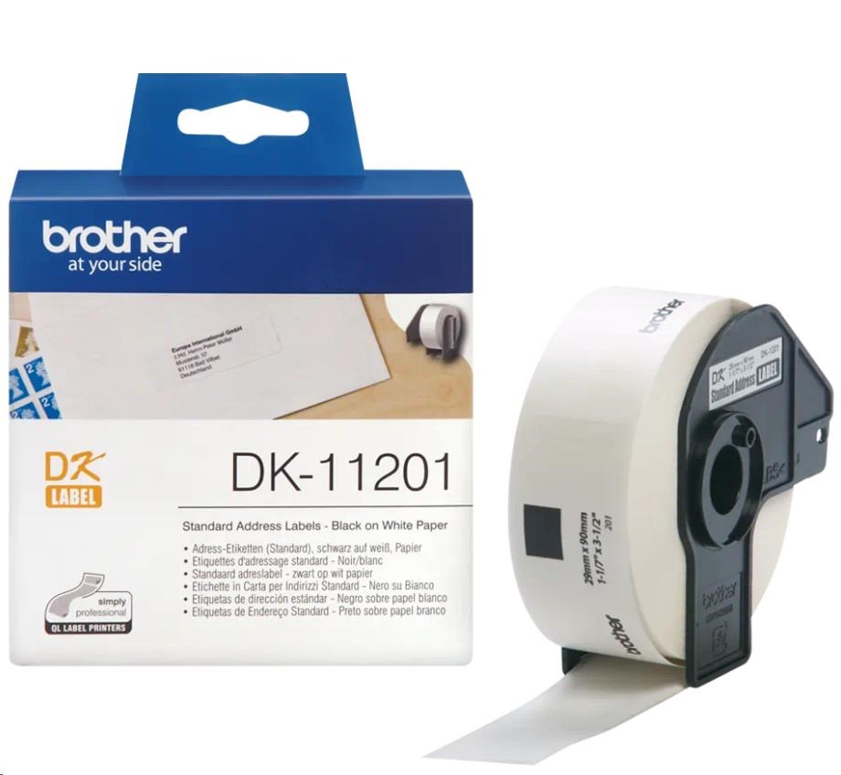 BROTHER DK-11201 Adresní štítky standart (400 ks) 29 mm x 90 mm