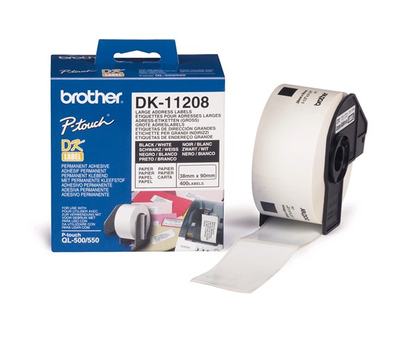 BROTHER DK-11208 Široké adresní štítky 38x 90mm (400 ks)