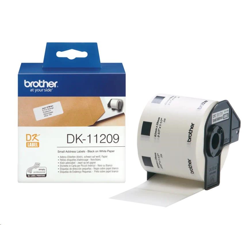 BROTHER DK-11209 Úzké adresní štítky 29x62mm (800 ks)