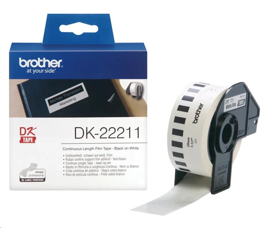 BROTHER DK-22211 bílá filmová role 29mm x 15,24m