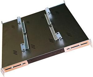 TRITON Police s perforací 19", 1U/750mm, nosnost 80kg, černá