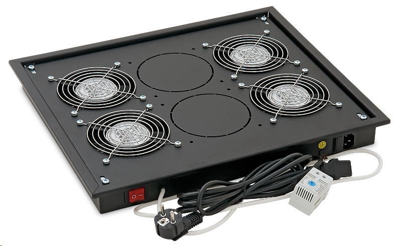 TRITON Ventilační jednotka horní (spodní), 4 ventilátory-230V/60W, termostat, černá
