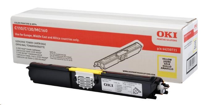 Oki Toner Žlutý do C110/C130n/MC160 (2.5K)