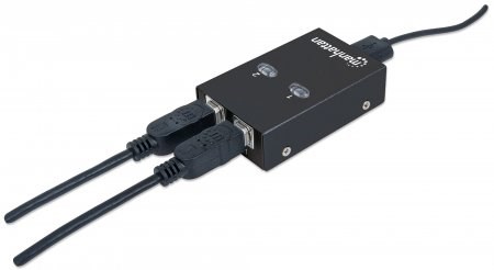 MANHATTAN USB 2.0 přepínač 2:1 (switch, 1 zařízení pro 2 PC)
