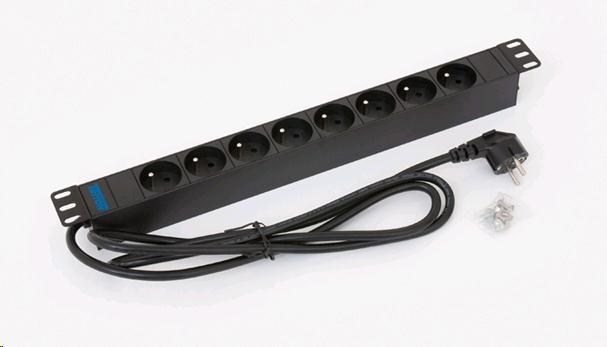 TRITON 19" rozvodný panel 8x230V ČSN - 2m, černý