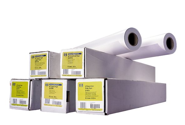 HP Bright White Inkjet Paper, 119 microns (4.7 mil) • 90 g/m2 (24 lbs) • 914 mm x 91.4 m , C6810A