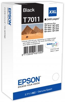 EPSON Ink čer WorkForce-4000/4500 - Black XXL - (63,2 ml) (3.400 str.)