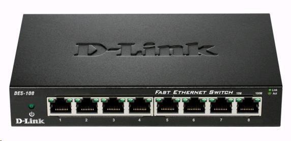 D-Link DES-108 8-port 10/100 Metal Housing Desktop Switch