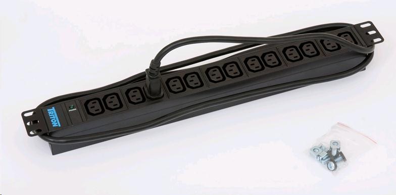 TRITON 19" rozvodný panel 14xIEC C13- 2m, kontrolka, černý