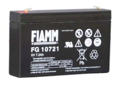 Baterie - Fiamm FG10721 (6V/7,2Ah-Faston 187), životnost 5let