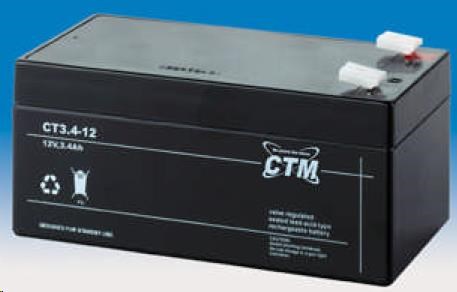 Baterie - CTM CT 12-3,4 (12V/3,4Ah - Faston 187), životnost 5let