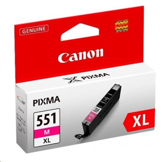 Canon CARTRIDGE CLI-551M XL purpurová pro Pixma iP, Pixma iX, Pixma MG a Pixma MX 6850, 725x, 925, 8750 (680 str.)