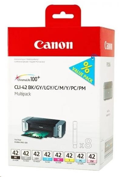 Canon CARTRIDGE CLI-42 BK/GY/LGY/C/PC/M/PM/Y MULTI-PACK 8ks pro PIXMA PRO-100, PRO-100S