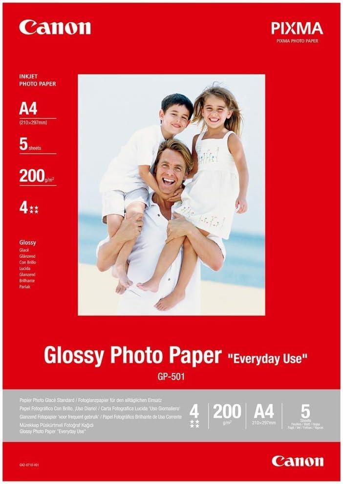 Canon fotopapír GP-501 A4, 10x15 cm, lesklý, 5 ks, 210g