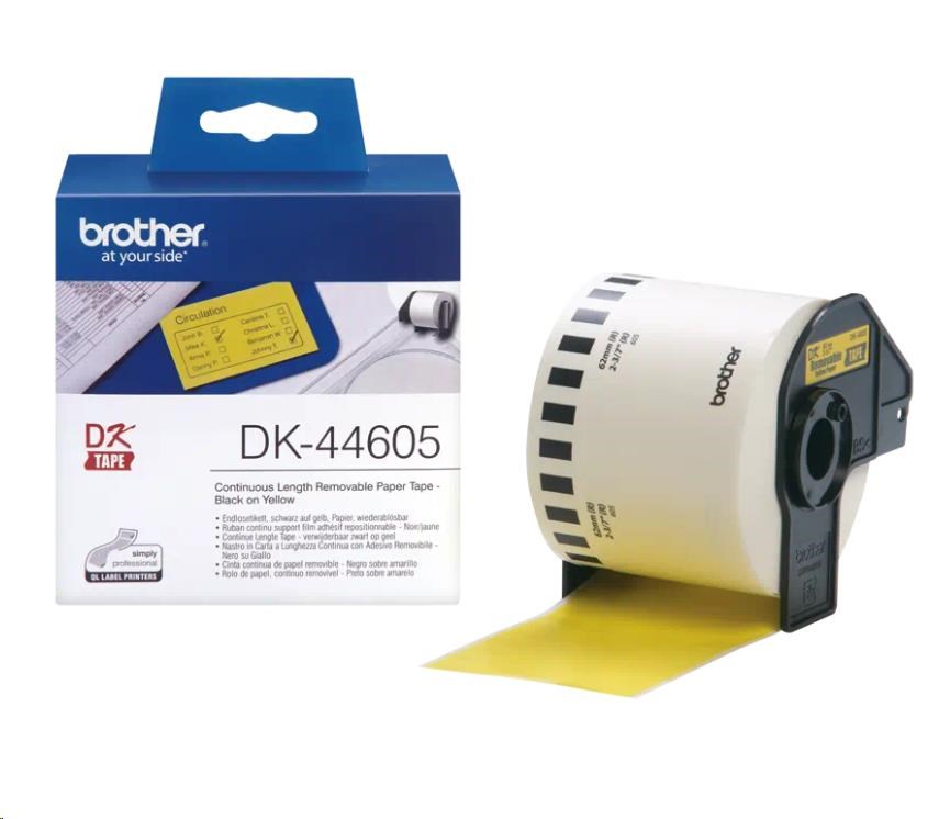 BROTHER DK-44605 žlutá papírová role snadno odstranitelná (62mm)