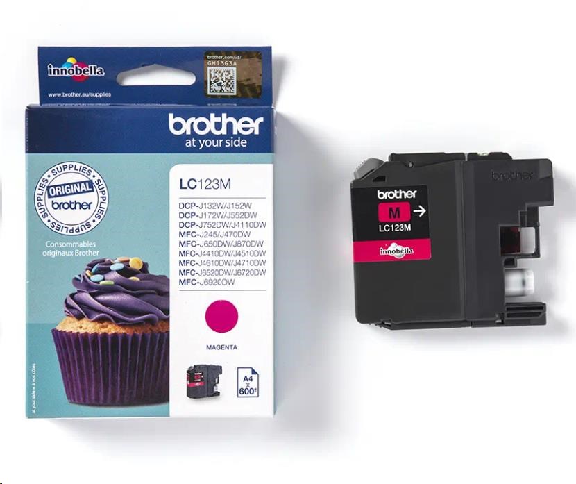 BROTHER INK LC-123M magenta cca 600