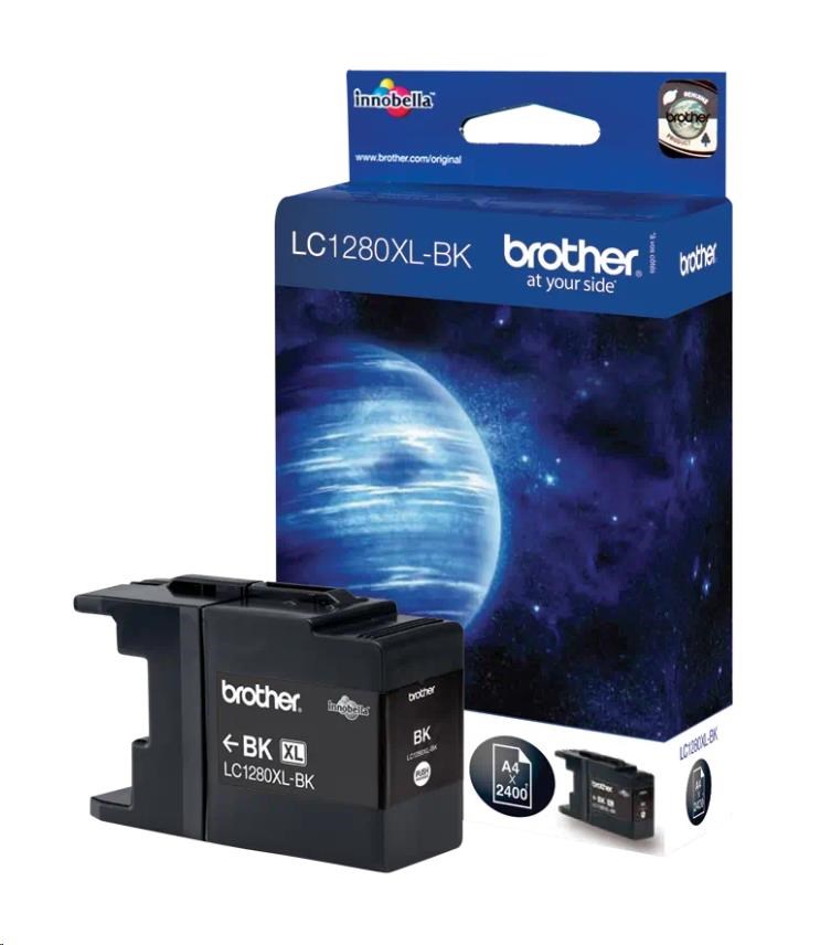 BROTHER INK LC-1280XLBK, černý inkoust pro MFC-J6910DW, (2400 str.)