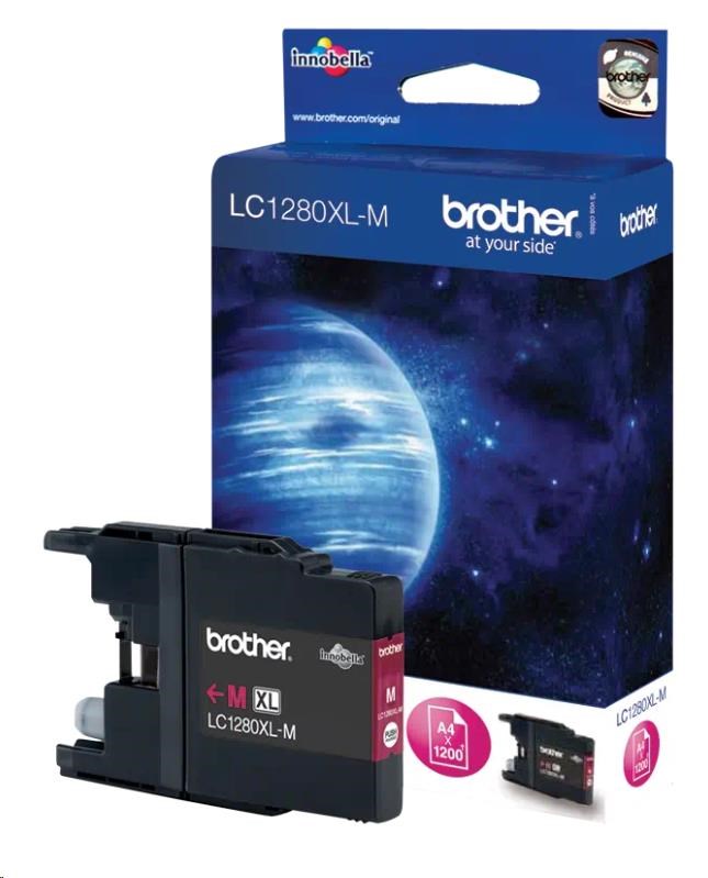 BROTHER INK LC-1280XLM, purpurový inkoust pro MFC-J6910DW, 1 200 str.