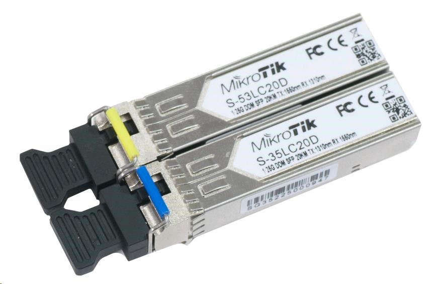 MikroTik SFP (miniGBIC) modul S-35/53LC20D, SM, 20km, 1.25G