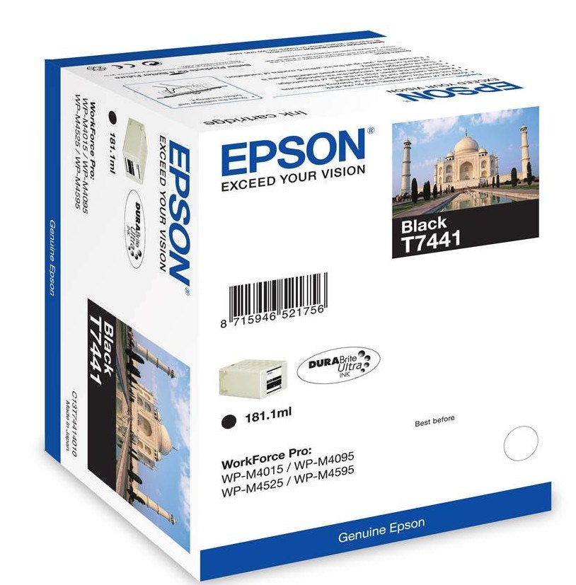EPSON Ink čer WorkForce-M4015/4525 - Black - (181,1 ml) (10.000 str.)