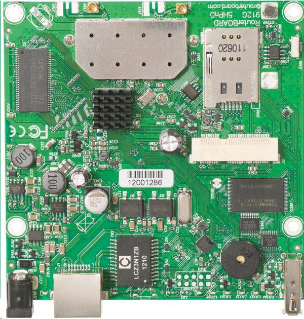 MikroTik RouterBOARD RB912UAG-5HPnD, 600MHz CPU, 64MB RAM, 1x LAN, integr. 5GHz Wi-Fi, vč. L4 licence