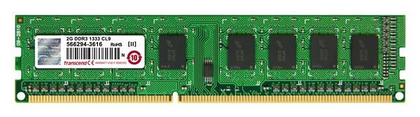 TRANSCEND DIMM DDR3 2GB 1333MHz 256Mx8 CL9 JetRam™