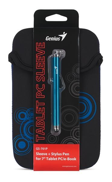 GENIUS GS-701P, bundle pouzdro na 7" Tablet PC černé + dotykové pero modré