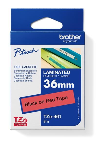 BROTHER TZE461 - kazeta TZ šířky 36mm, laminovaná TZE-461, červená/černé písmo