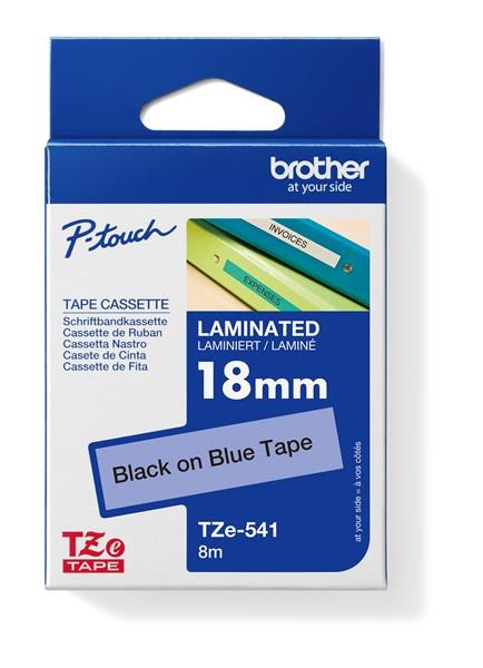 BROTHER TZE541 - kazeta TZ šířky 18mm, laminovaná TZE-541, modrá/černé písmo
