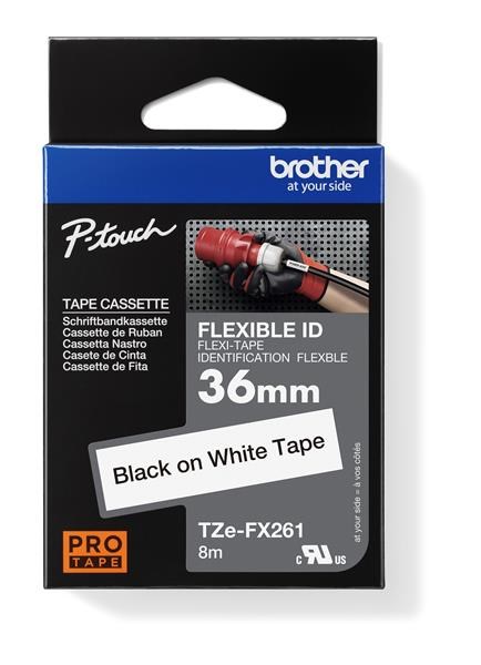 BROTHER TZEFX261 - kazeta TZ šířky 36mm, s flexibilní páskou TZE-FX261, bílá / černá