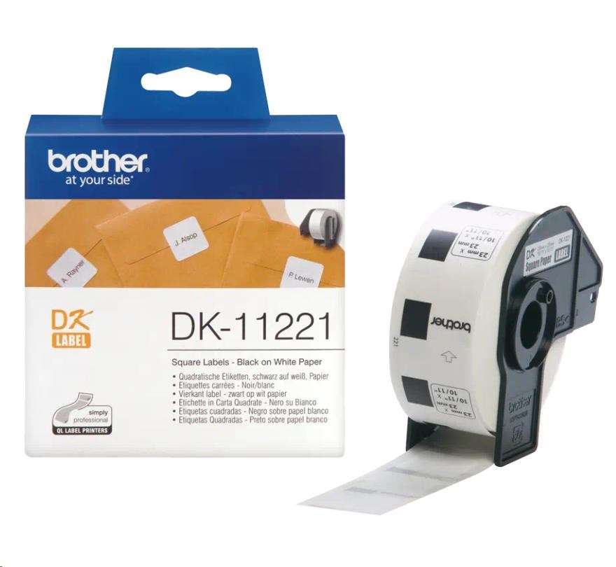 BROTHER DK-11221 (papírové / čtvercové, 23x23mm - 1000 ks)