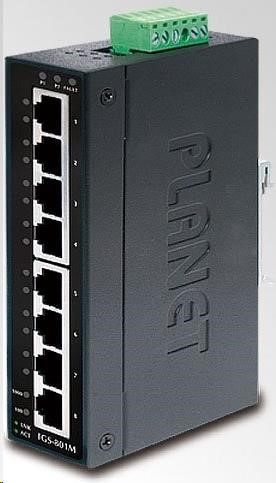 Planet switch IGS-801M, 8X 1000BASE-T, DIN, IP30, -10 AŽ 60°C, ESD+EFT DO 6KV, WEB/SNMP, VLAN, STP