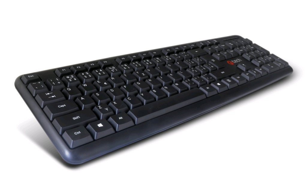 C-TECH klávesnice KB-102 USB, slim, black, CZ/SK