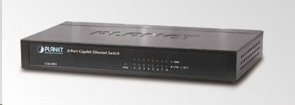 Planet switch GSD-805 10/100/1000 (8x1000BASE-T), interní napájení, kov