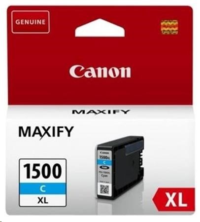 Canon CARTRIDGE PGI-1500XL C azurová pro Maxify MB2050, MB2150, MB2350, MB2750 a MB2755 (1020 str.)