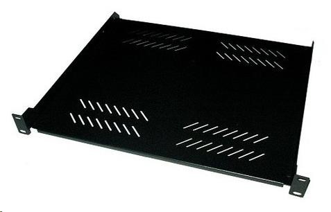 XtendLan 19" police s perforací 1U/280mm, nosnost 25kg, černá