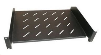 XtendLan 19" police s perforací 2U/280mm, nosnost 45kg, černá