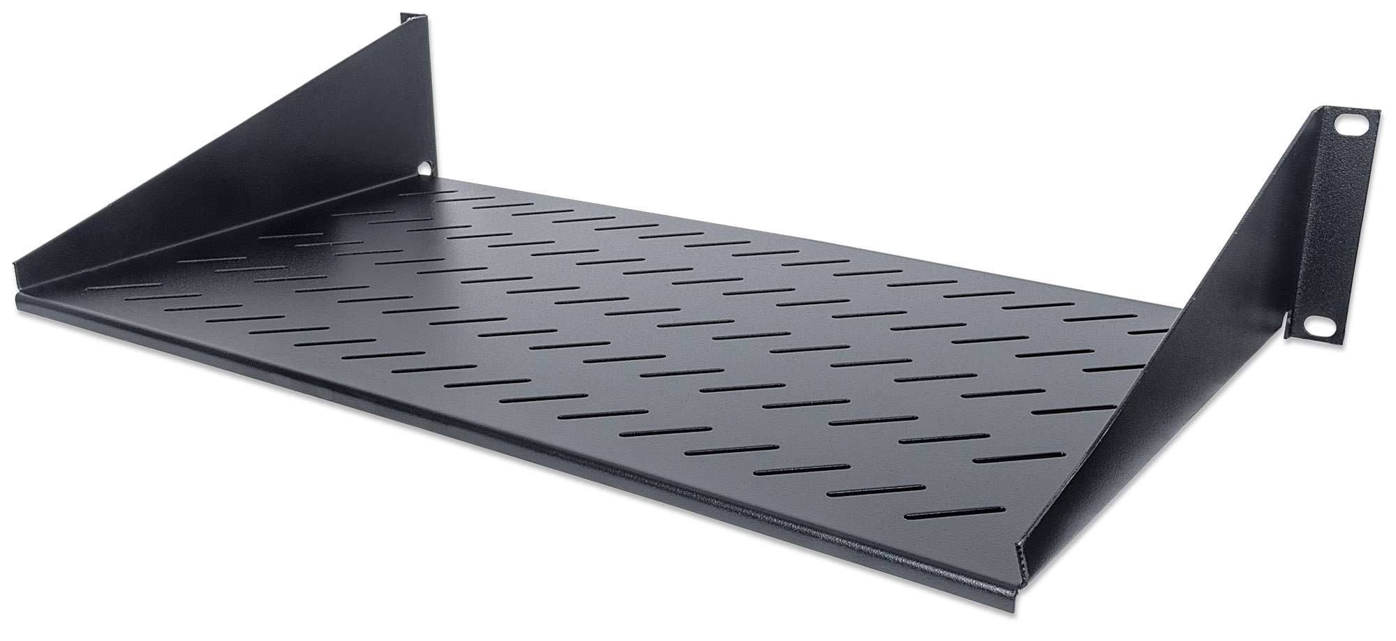 Intellinet police do racku 19", Fixed Shelf, 2U, 250mm depth, Front mounting, max load 25kg, Black