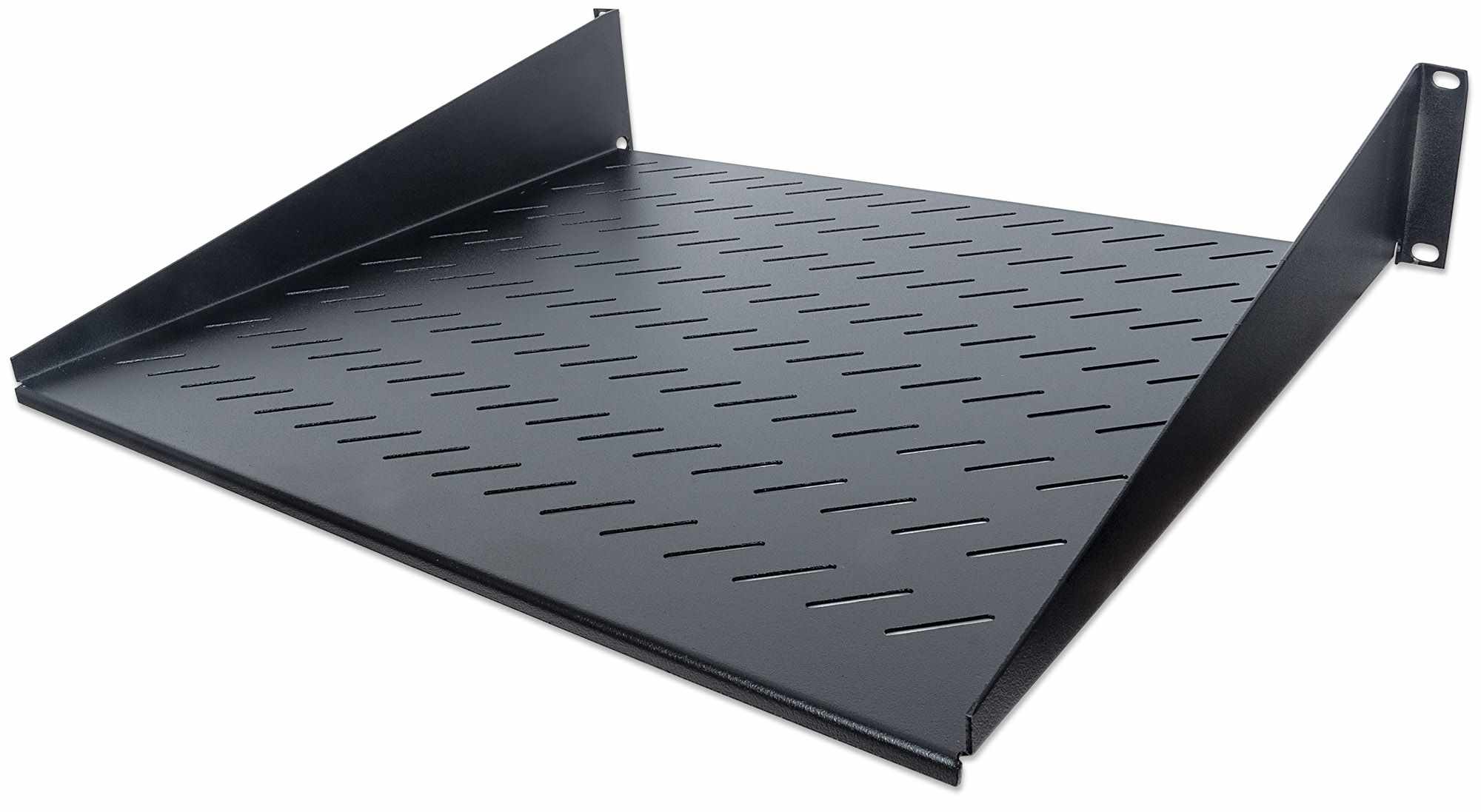 Intellinet police do racku 19", Fixed Shelf, 2U, 400mm depth, Front mounting, max load 25kg, Black