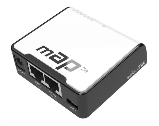 MikroTik RouterBOARD mAP, 650MHz CPU, 64MB RAM, 2xLAN, 2.4GHz Wi-Fi, 802.11b/g/n, PoE in, vč. L4 licence
