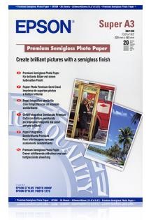 EPSON Paper A3 - Premium Semigloss Photo Paper, DIN A3+, 250g/m2, 20 Sheets