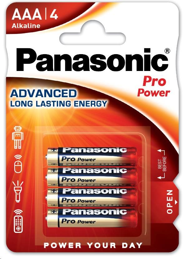 PANASONIC Alkalické baterie Pro Power LR03PPG/4BP AAA 1,5V (Blistr 4ks)