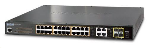 Planet GS-4210-24P4C PoE+ switch 28x 10/100/1000Base-T, 802.3at do 220W, VLAN, SNMP/WEB