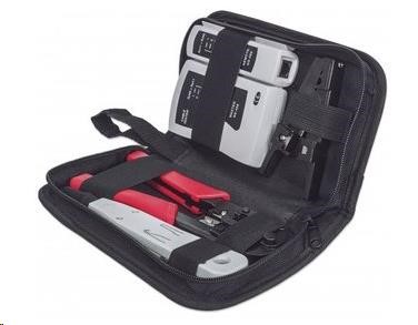 Intellinet 4-Piece Network Tool Kit, sada nářadí: cable tester, krimpovací kleště, LSA narážecí nástroj, stripovač