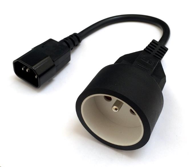 Redukce pro UPS (IEC320-C14) - FR zásuvka (CEE7/5), 30cm