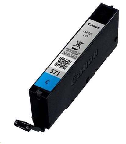 CANON CARTRIDGE CLI-571 C azurová pro PIXMA MG575x, MG685x, MG775x, TS505x, TS605x, TS805x, TS905x (311 str.)