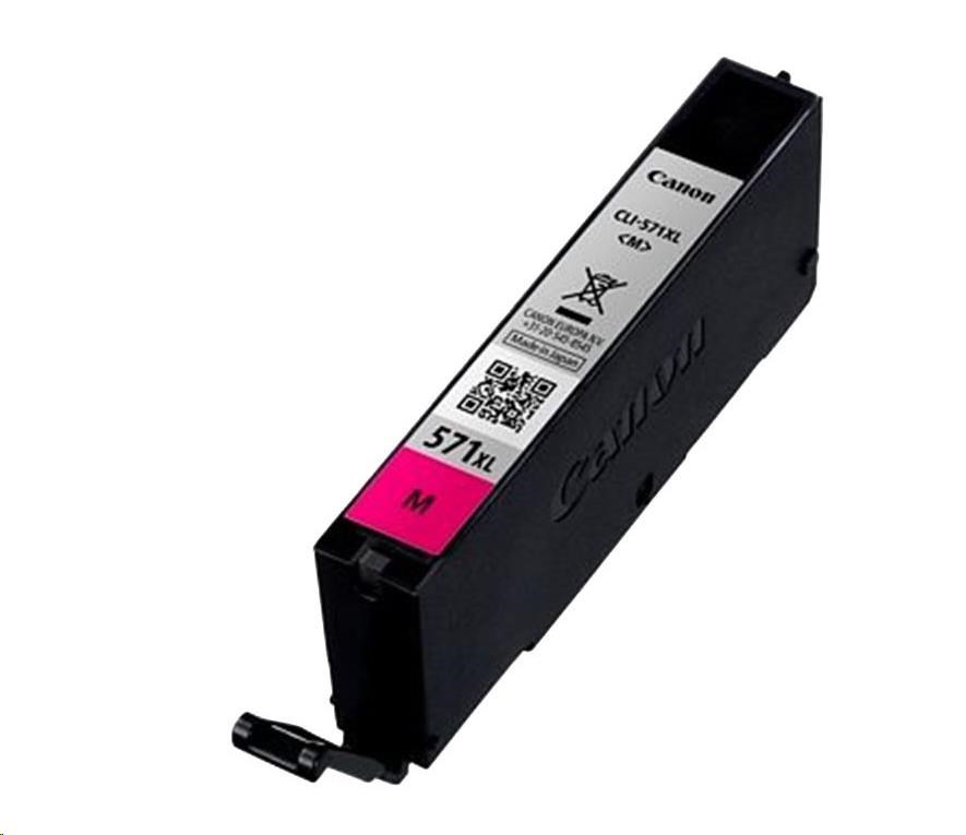 CANON CARTRIDGE CLI-571XL M purpurová pro PIXMA MG575x, MG685x, MG775x, TS505x, TS605x, TS805x, TS905x (715 str.)