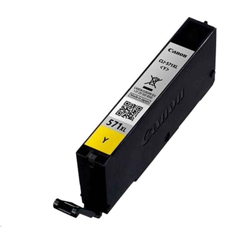 CANON CARTRIDGE CLI-571XL Y žlutá pro PIXMA MG575x, MG685x, MG775x, TS505x, TS 605x, TS805x (715 str.)
