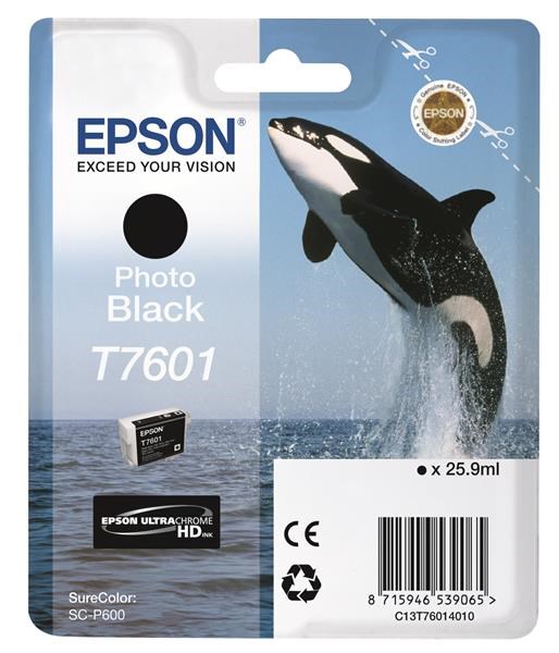 EPSON ink čer ULTRACHROME HD "Kosatka" - Photo Black - T7601 (25,9 ml)
