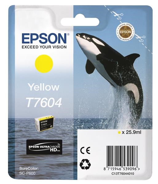 EPSON ink bar ULTRACHROME HD "Kosatka" - Yellow - T7604 (25,9 ml)